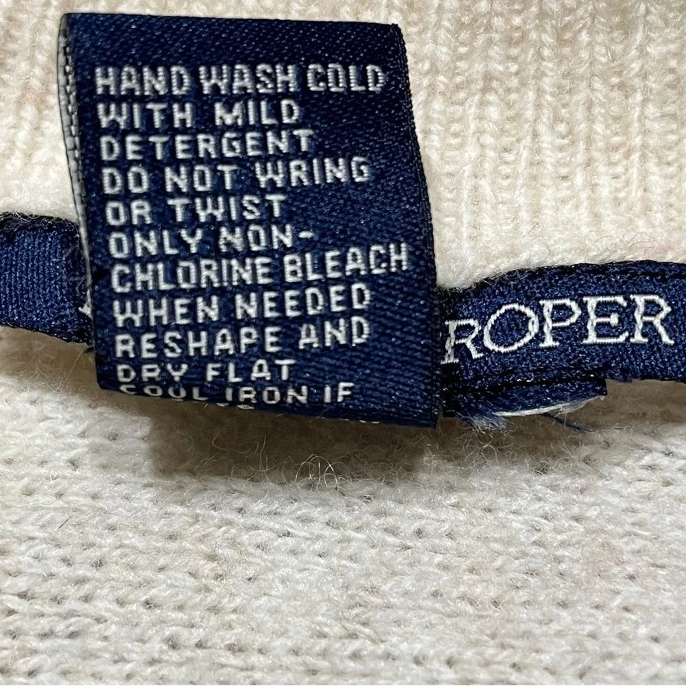 BOSTON PROPER Tan Cream Patchwork Poncho One Sz Lambswool Fall Pullover‎ Casual